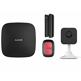 Zorg-kit met sos knop, deur melder en camera Zwart SMART