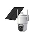 Draadloze Wi-Fi PTZ  batterij camera met zonnepaneel