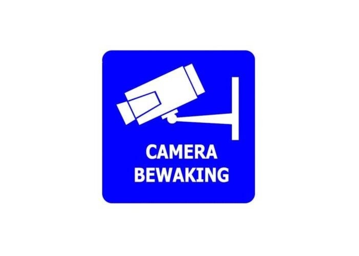 CCTV camera sticker - 15 x 15 cm (3 stuks) main product photo
